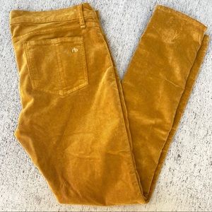 RAG & BONE MUSTARD YELLOW SKINNY CORDUROY PANTS